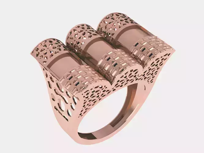 Wire Mesh Plain gold ring