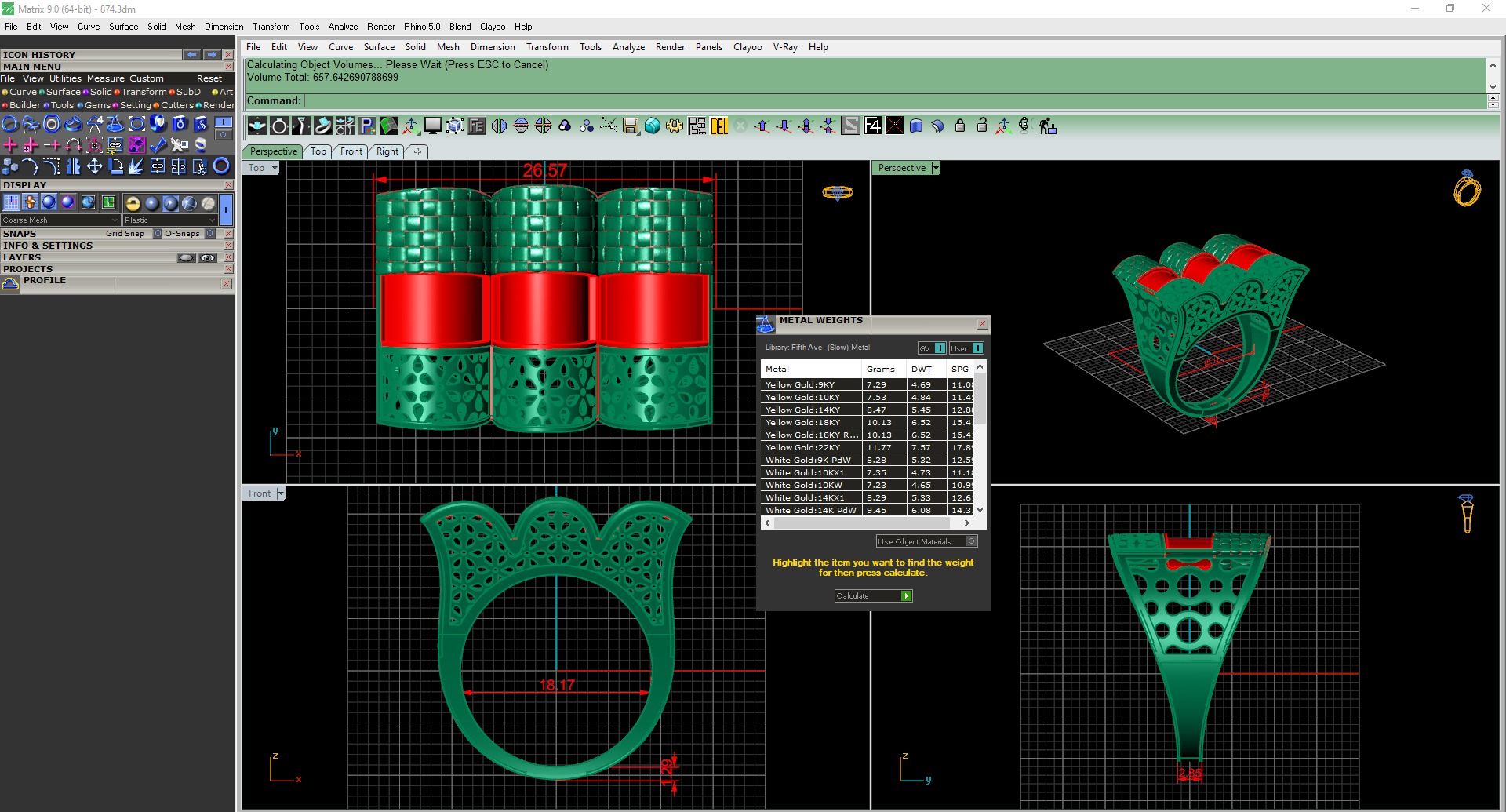 Wire Mesh Plain gold ring 3D print model_3
