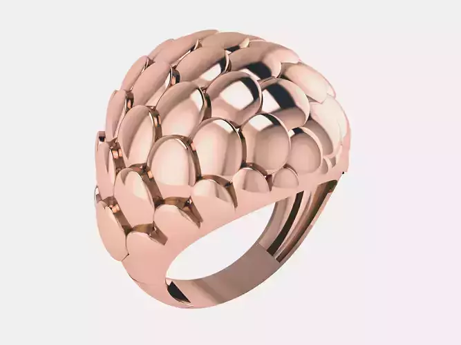 Dome Cover Plain gold ring 3D print model