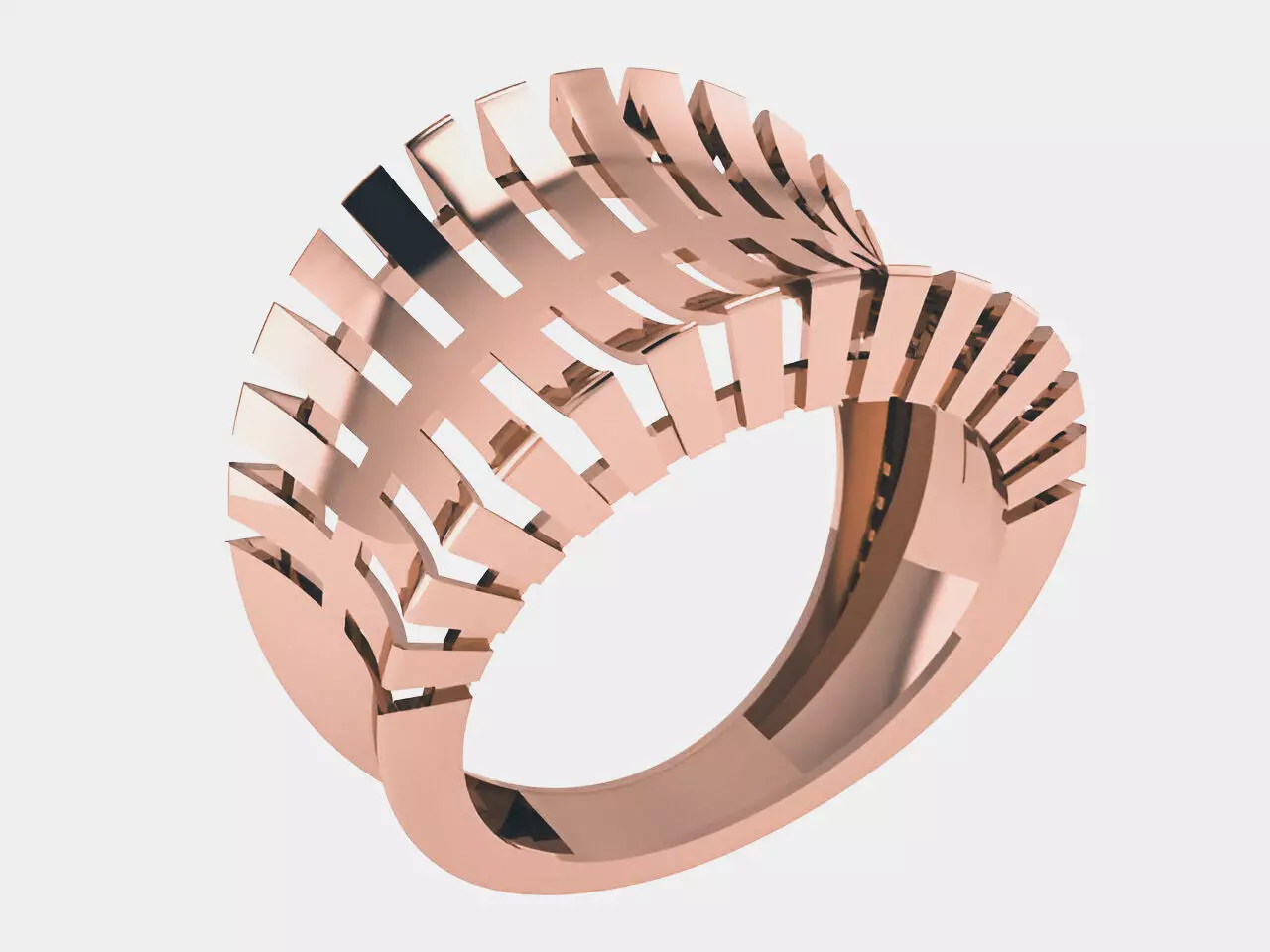 Ribbon Wire Mesh Plain gold ring 3D print model_0