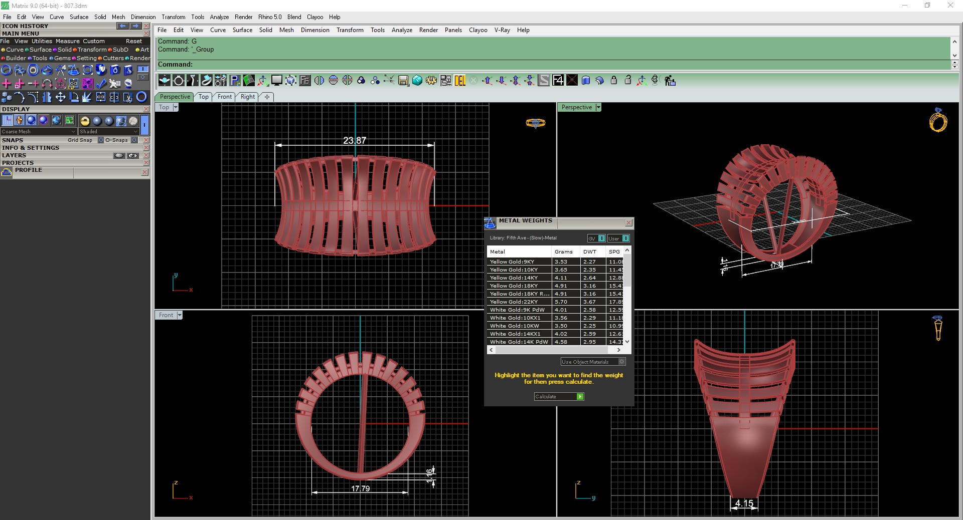 Ribbon Wire Mesh Plain gold ring 3D print model_3