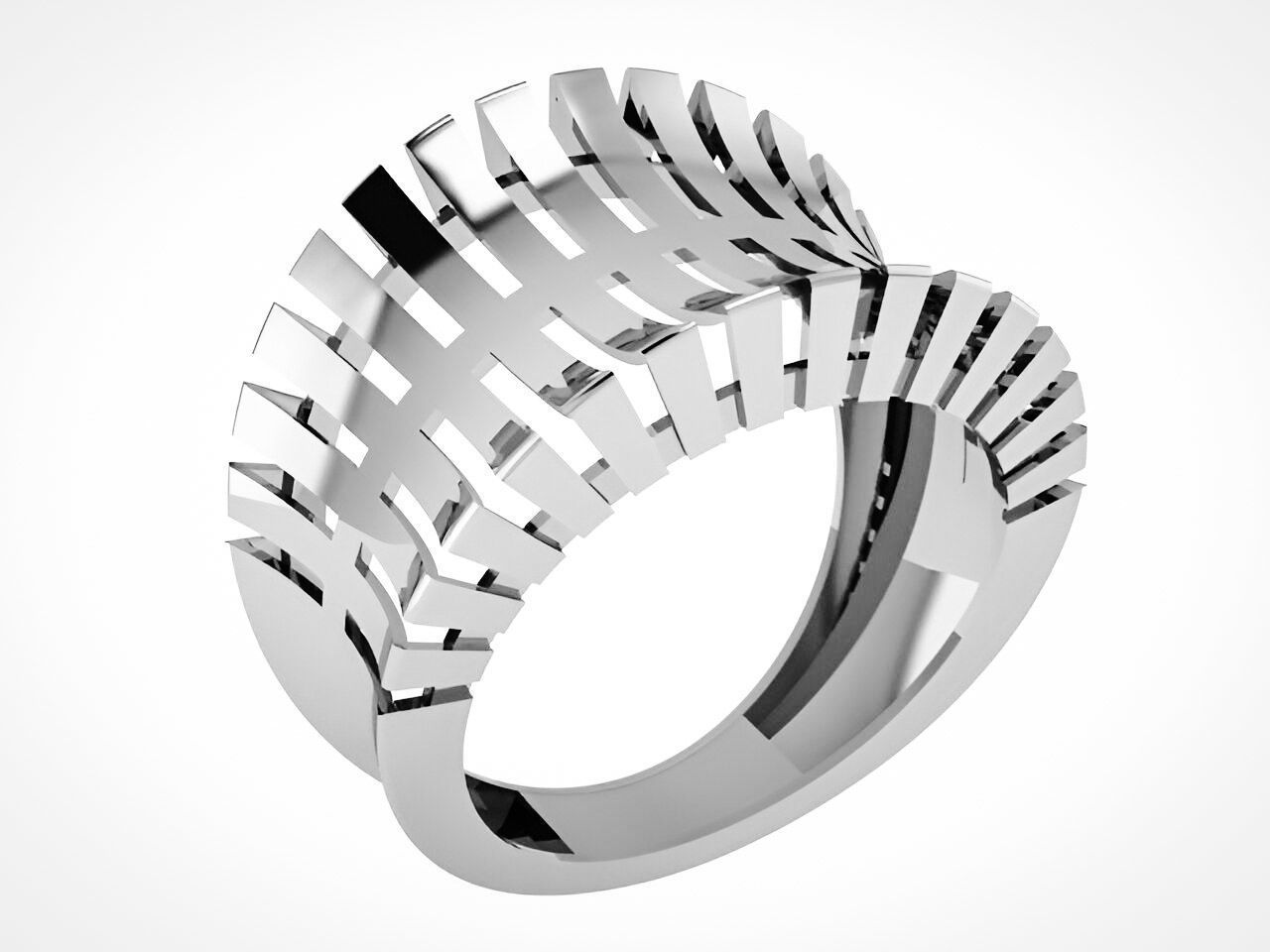 Ribbon Wire Mesh Plain gold ring 3D print model_2