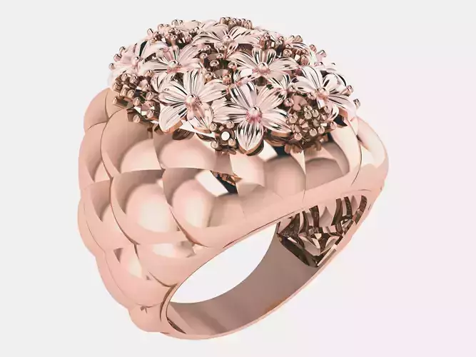 Flower Bookey Plain gold ring