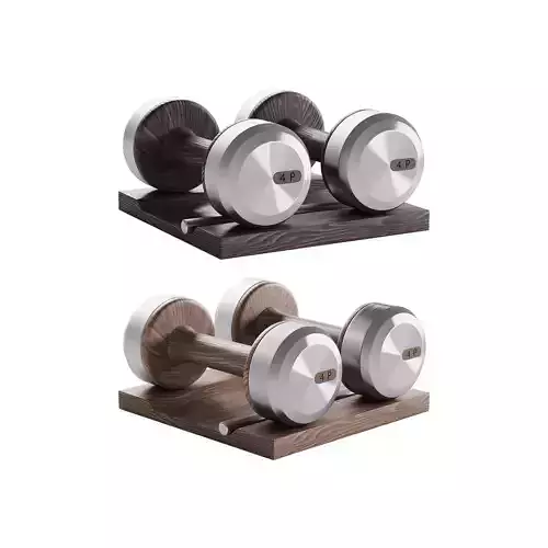 COLMIA Dumbbells Pair With Wooden Stand