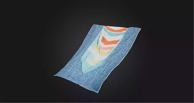 Beach towel Low-poly 3D model