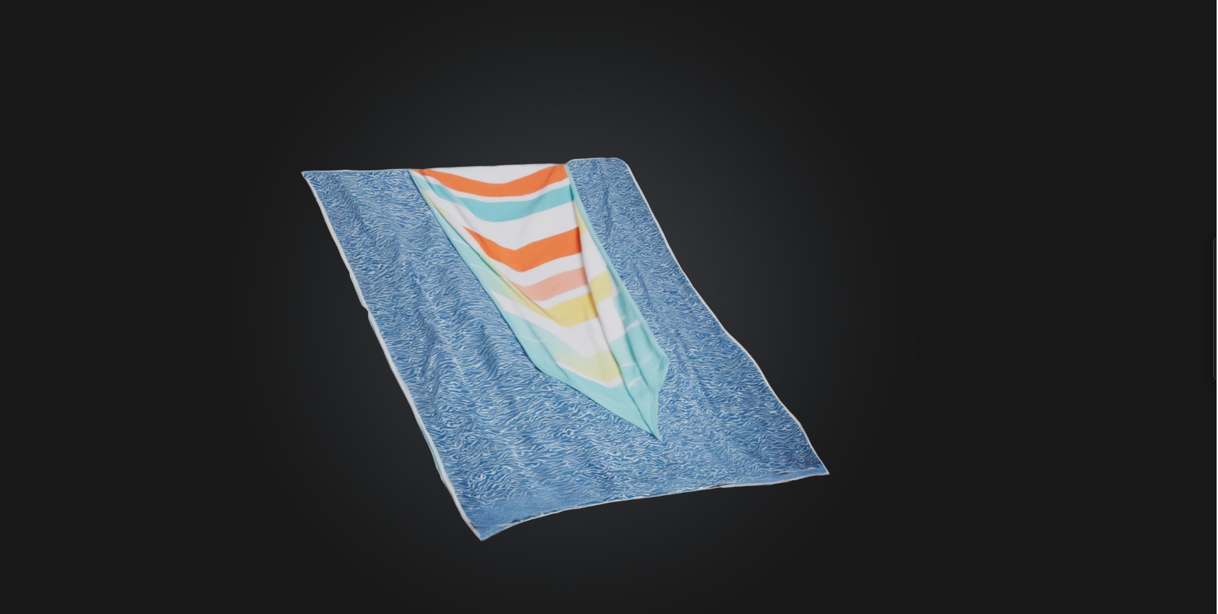 Beach towel Low-poly 3D model_4