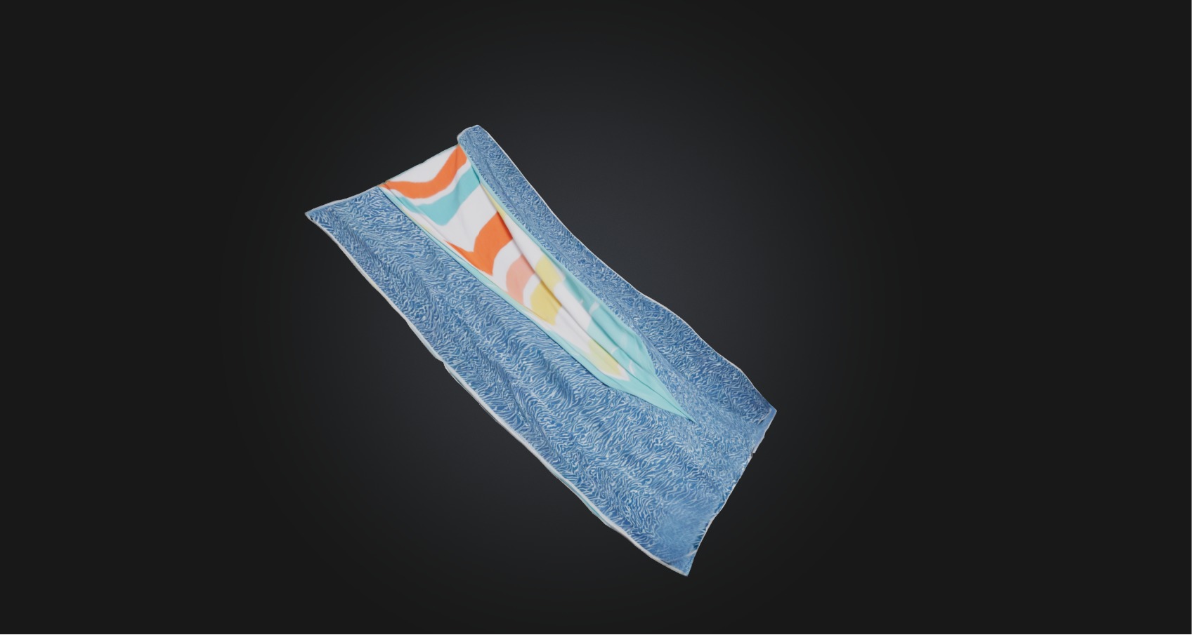 Beach towel Low-poly 3D model_5