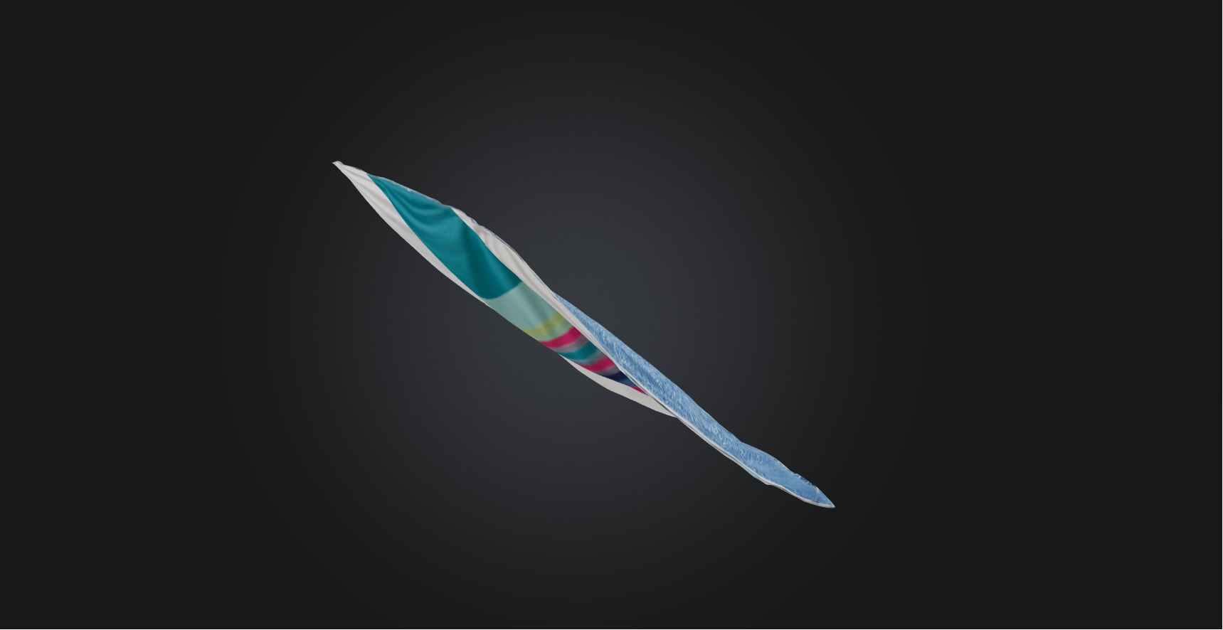 Beach towel Low-poly 3D model_6