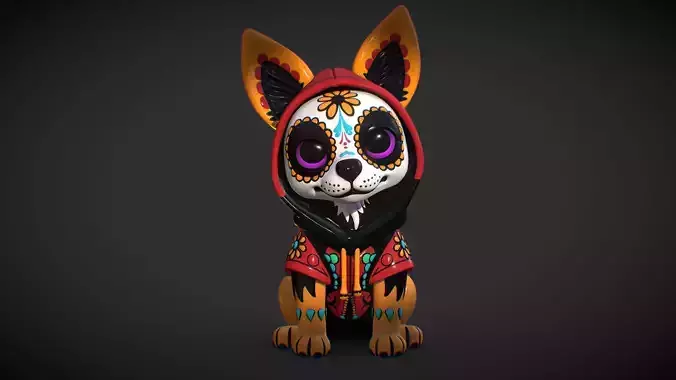 Day of the Dead puppy 01 - 3D Printable 