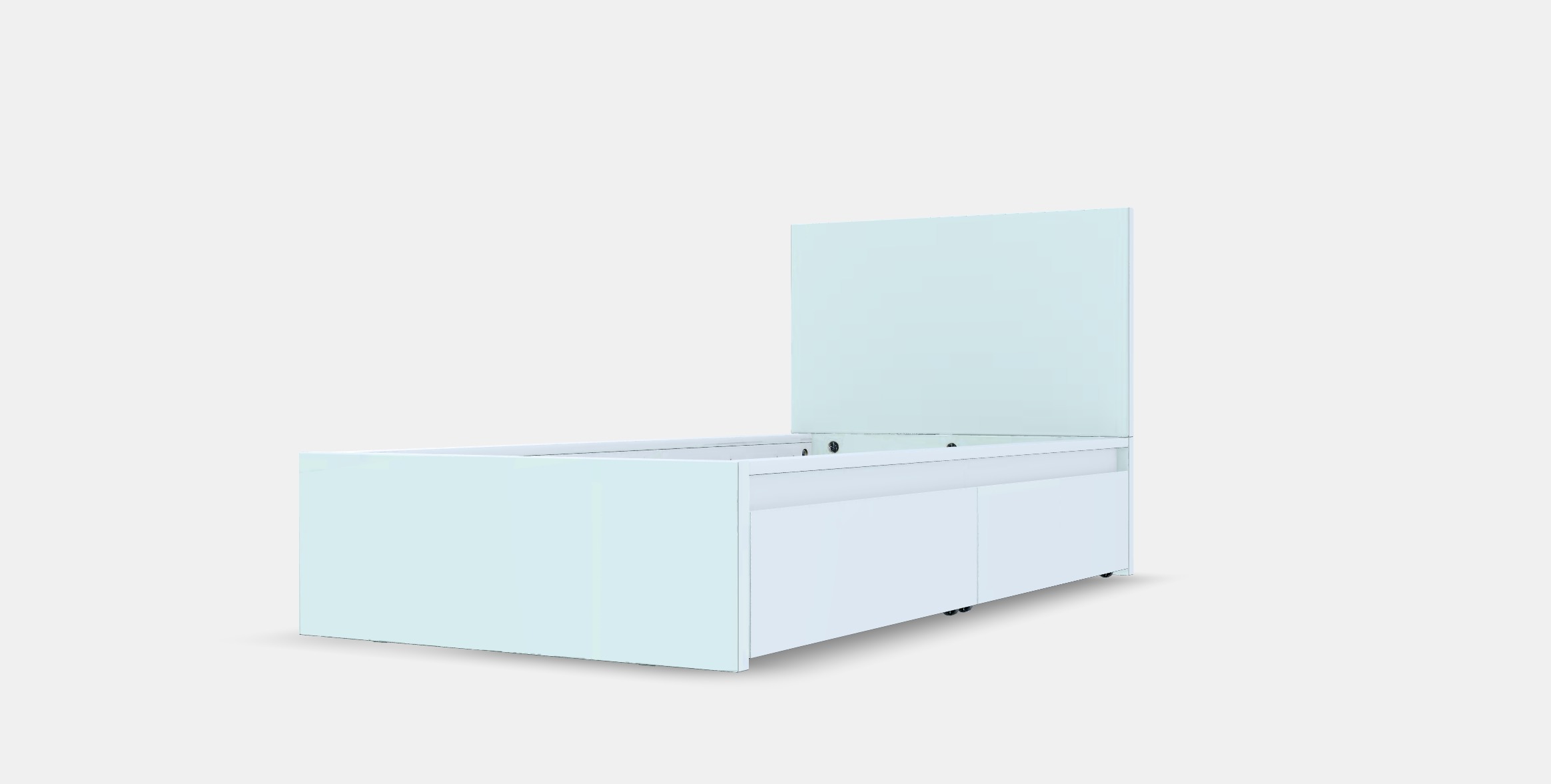 MALM Bed frame high w 2 storage boxes 18 Low-poly 3D model_13