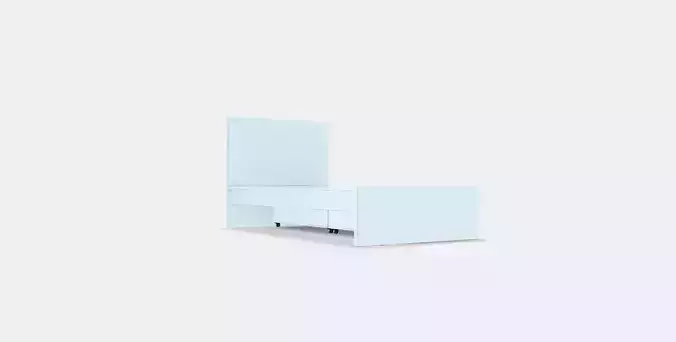 MALM Bed frame high w 2 storage boxes 18 Low-poly 3D model