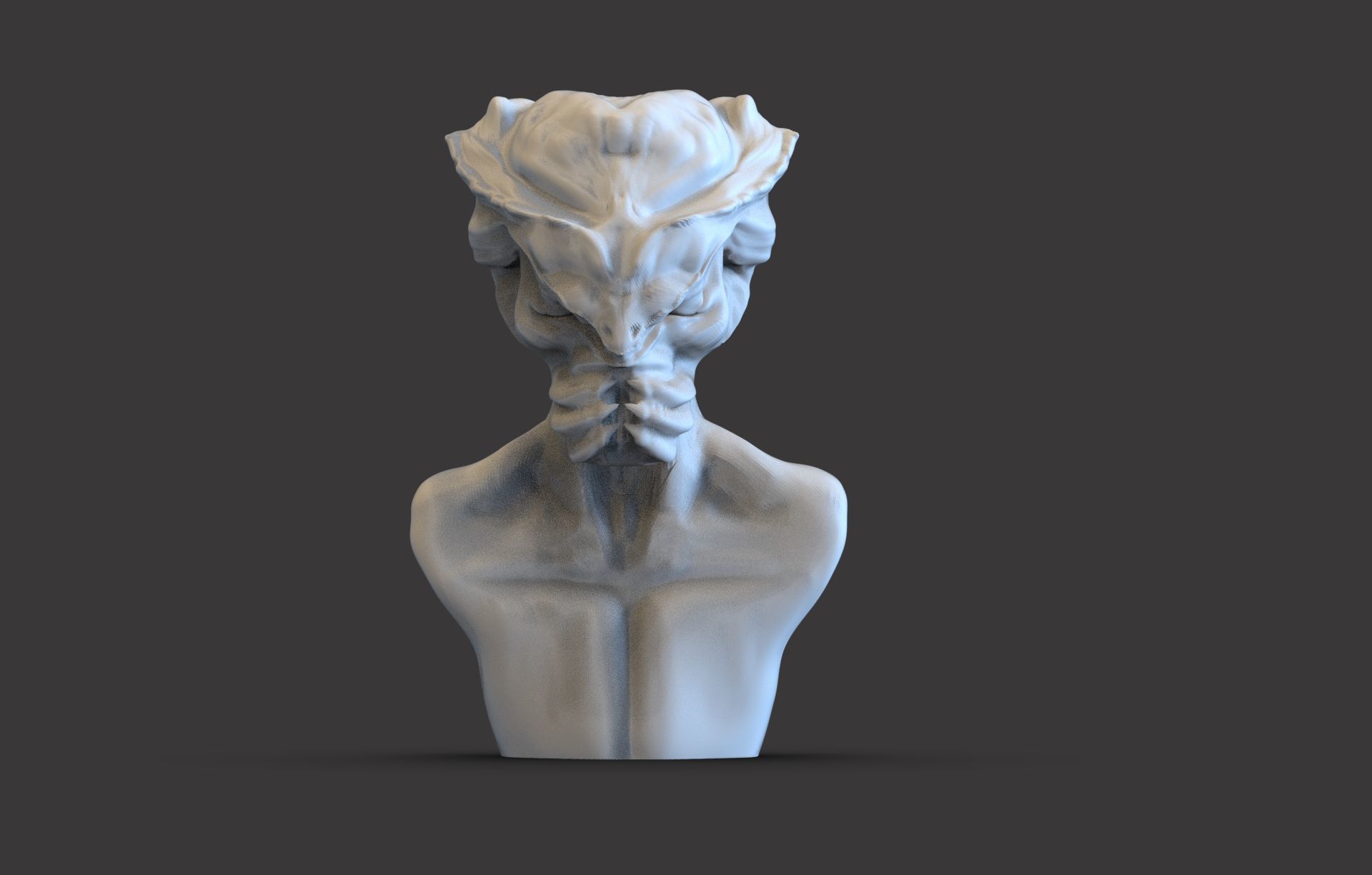 Creature Bust  3D print model_1