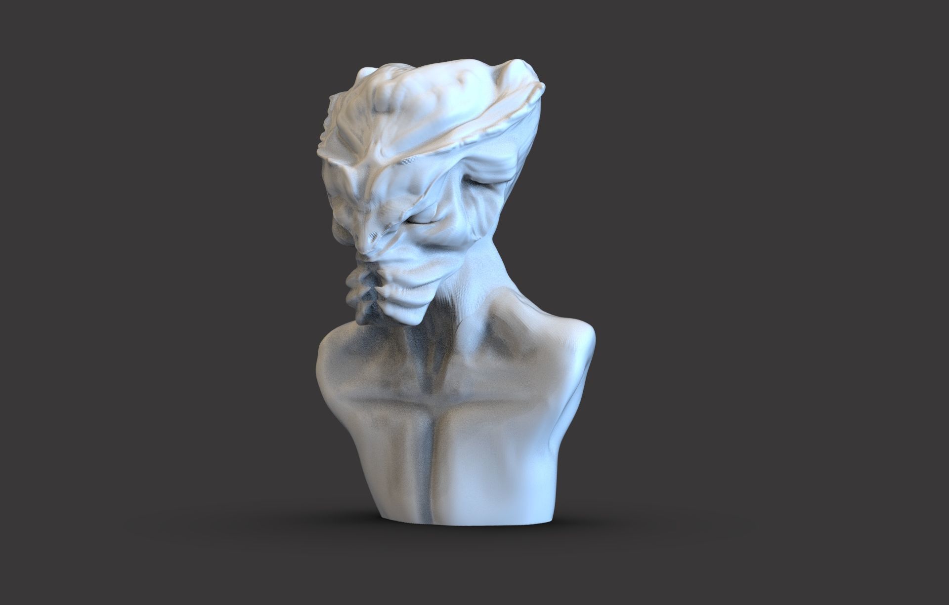 Creature Bust  3D print model_3