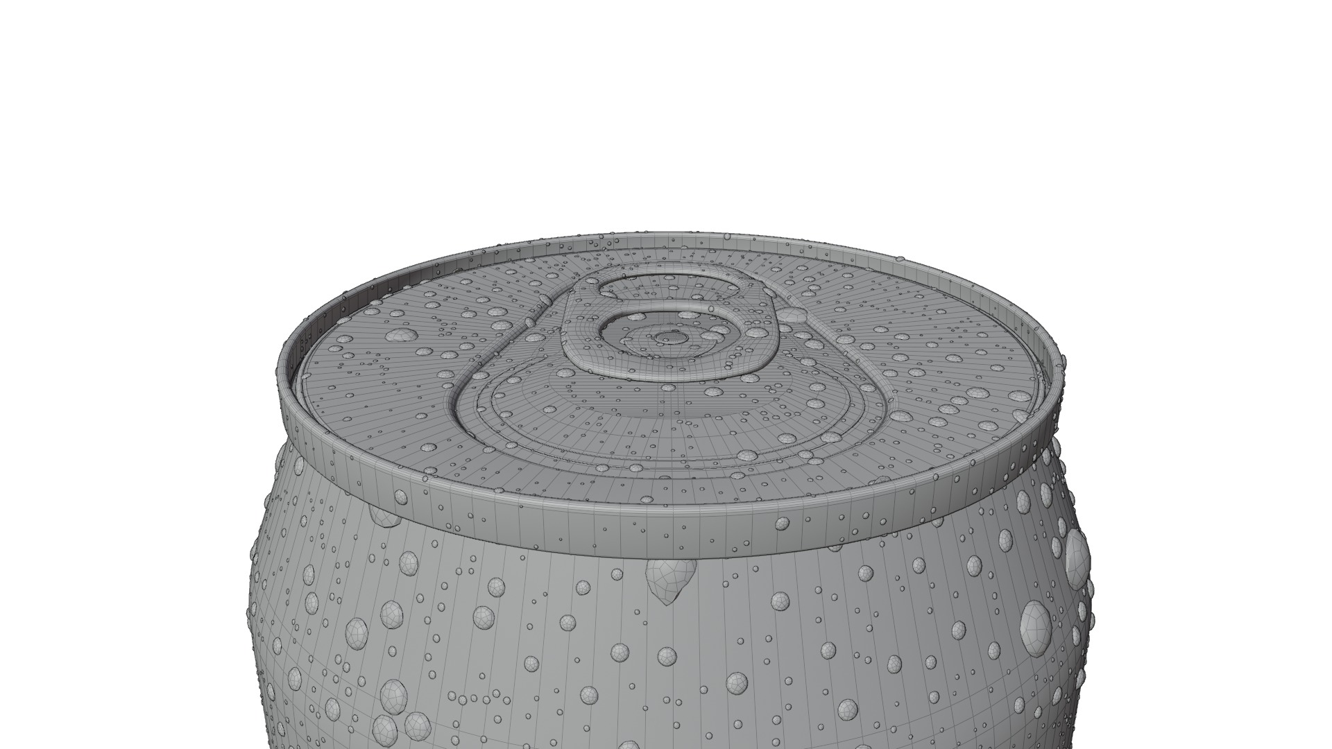 Regular 500ml Beverage Can Open and Closed Tabs with Droplets Low-poly 3D model_13
