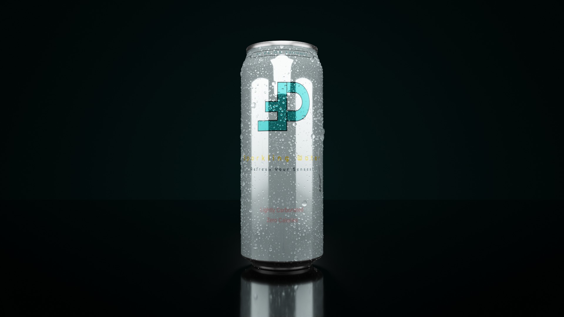 Regular 500ml Beverage Can Open and Closed Tabs with Droplets Low-poly 3D model_2