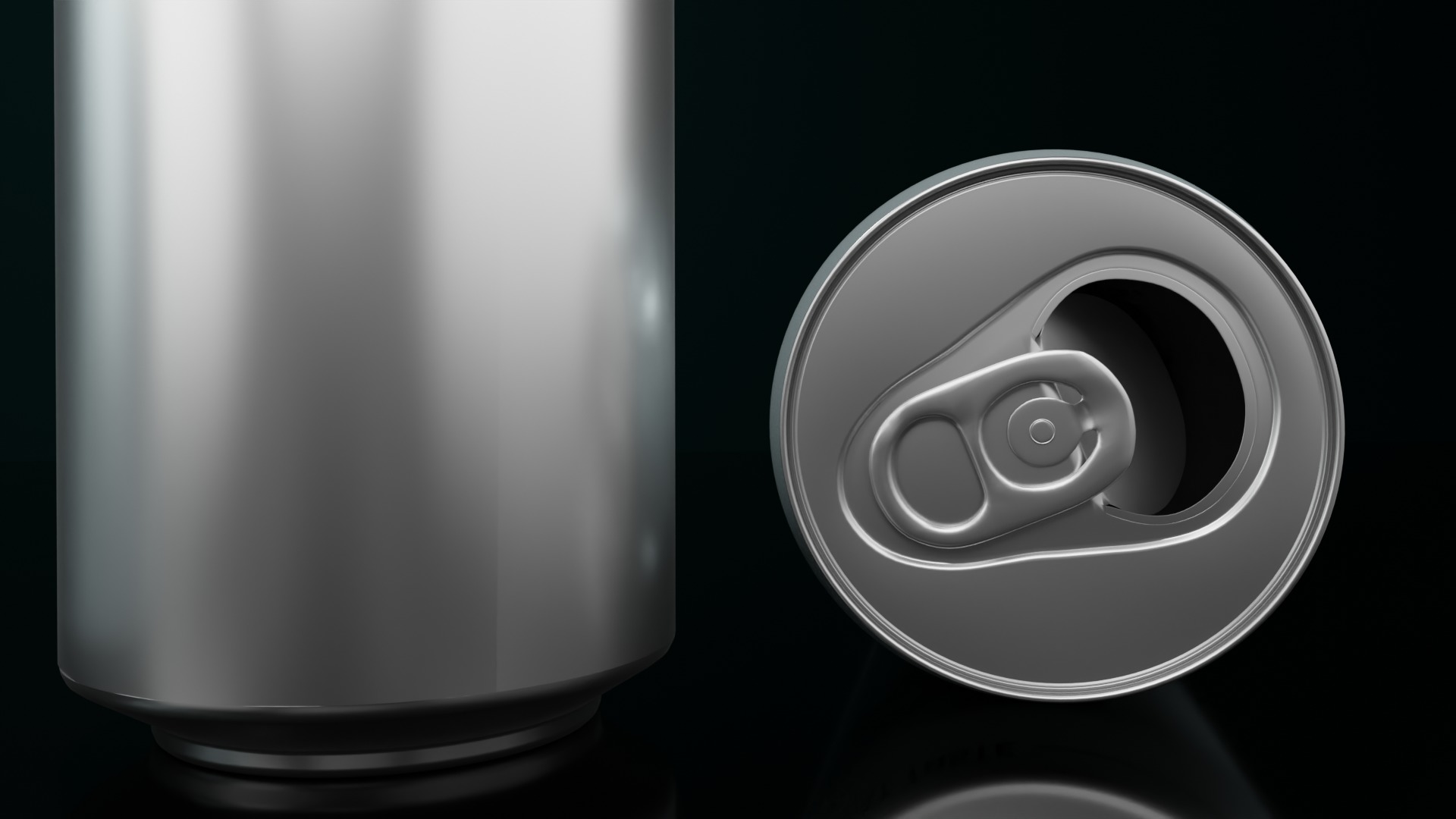 Regular 500ml Beverage Can Open and Closed Tabs with Droplets Low-poly 3D model_10