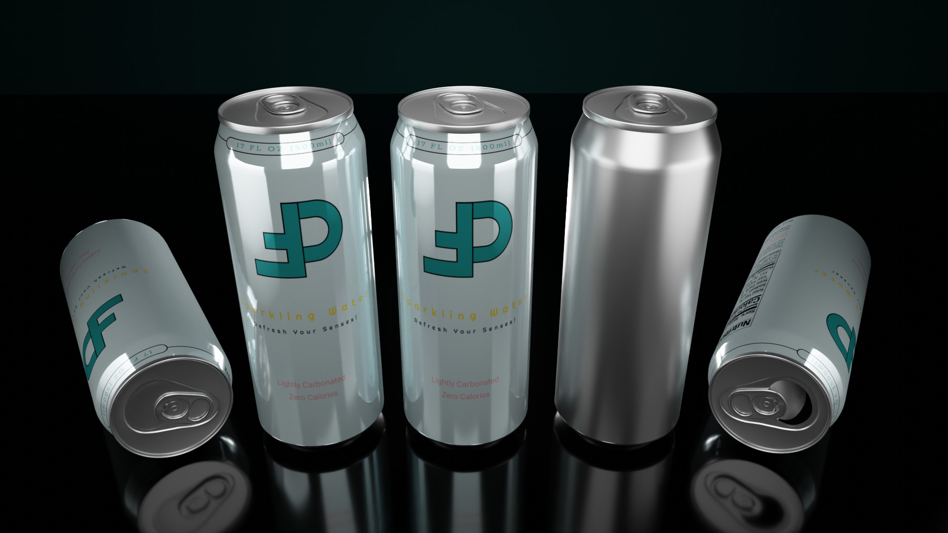 Regular 500ml Beverage Can Open and Closed Tabs with Droplets Low-poly 3D model_11