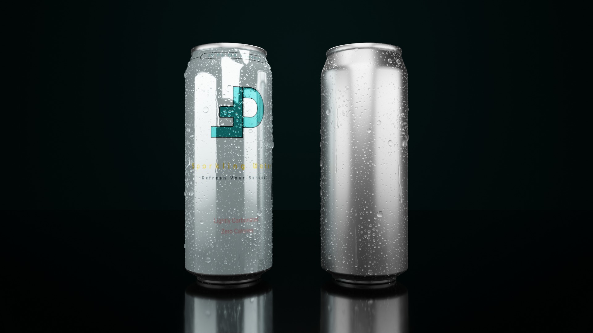 Regular 500ml Beverage Can Open and Closed Tabs with Droplets Low-poly 3D model_4