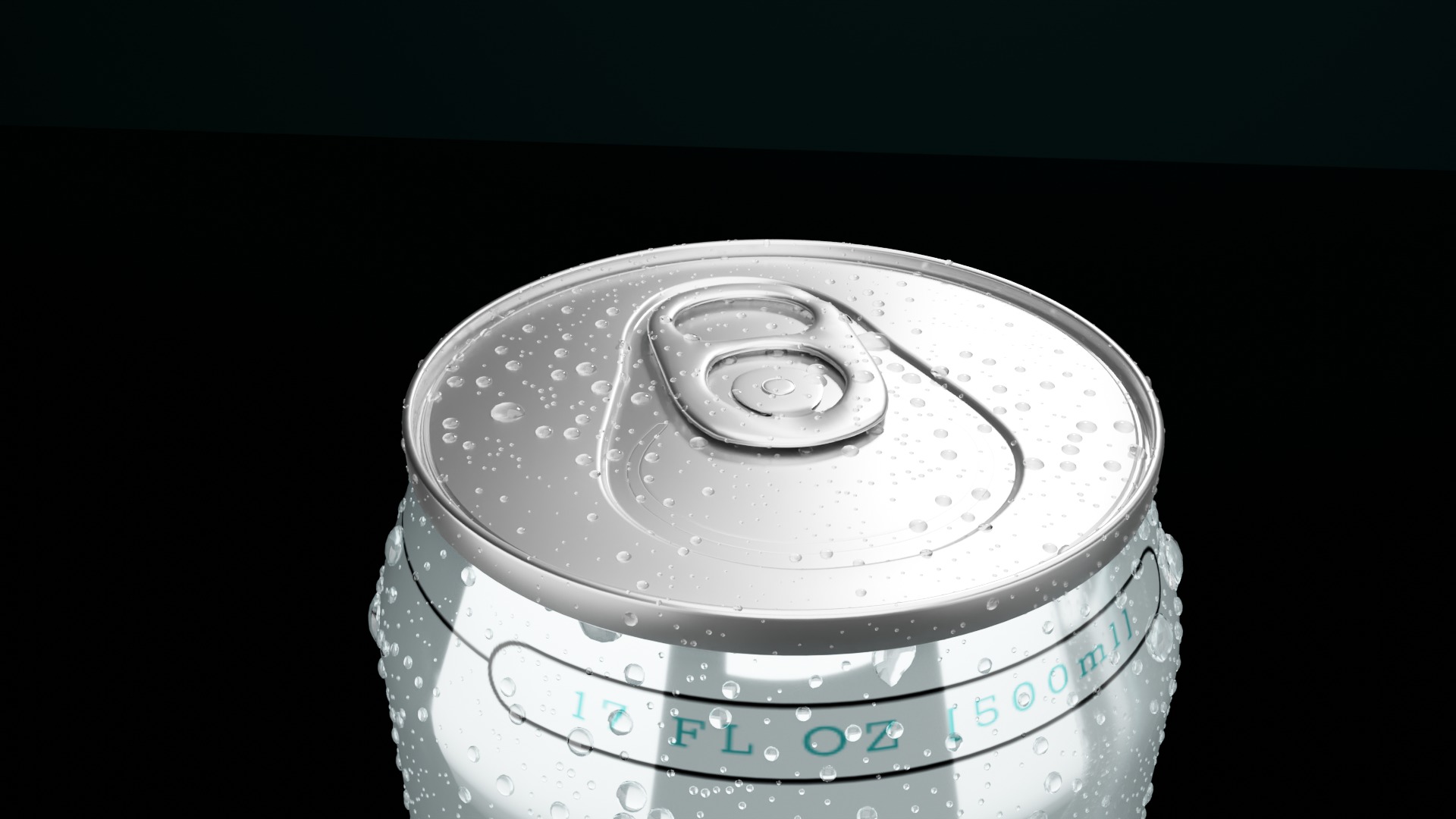 Regular 500ml Beverage Can Open and Closed Tabs with Droplets Low-poly 3D model_5