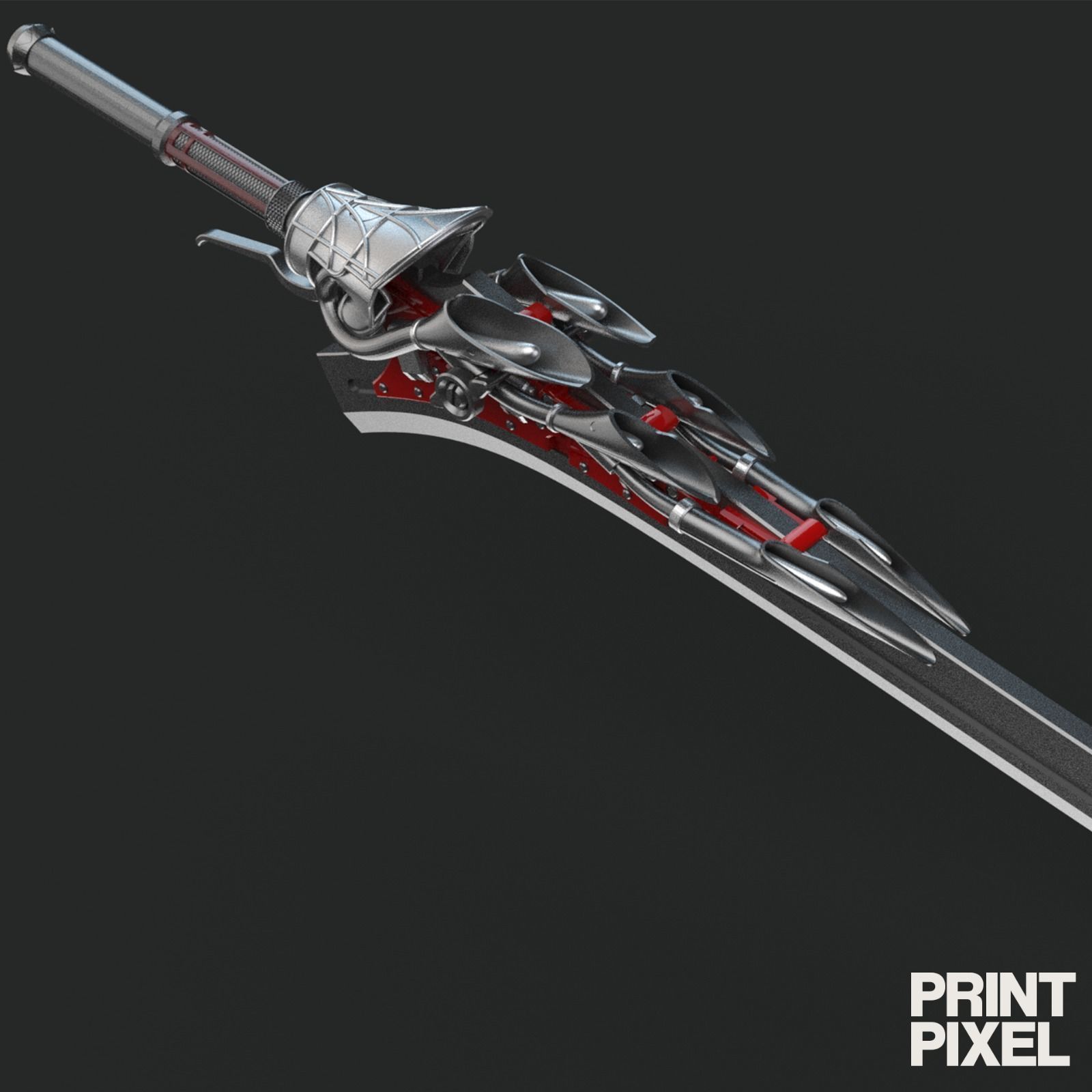 Red queen sword -Devil may cry 3D print model_3