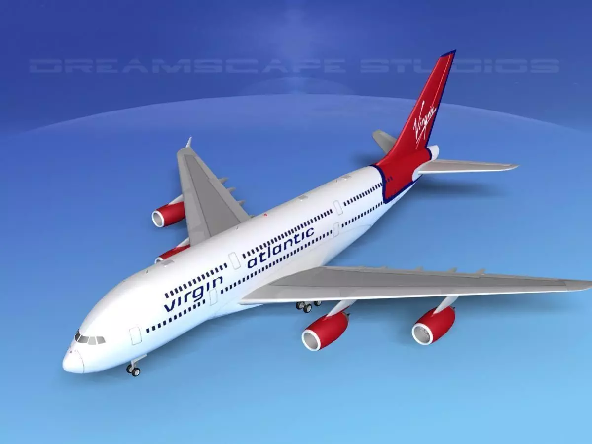 Airbus A380-800 Virgin Atlantic 3D model_0