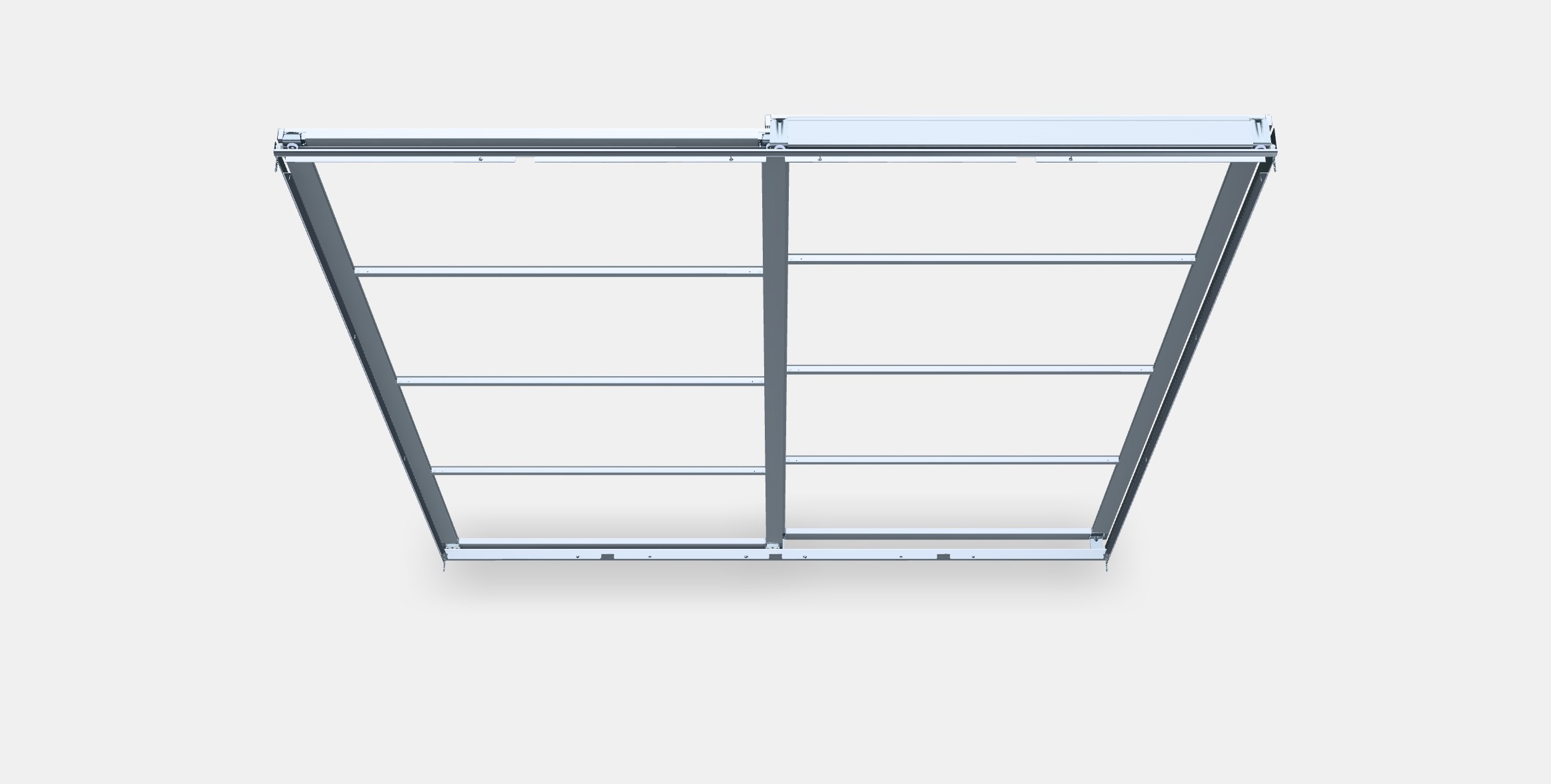 PAX Pair of sliding door frames w rail 4 Low-poly 3D model_4