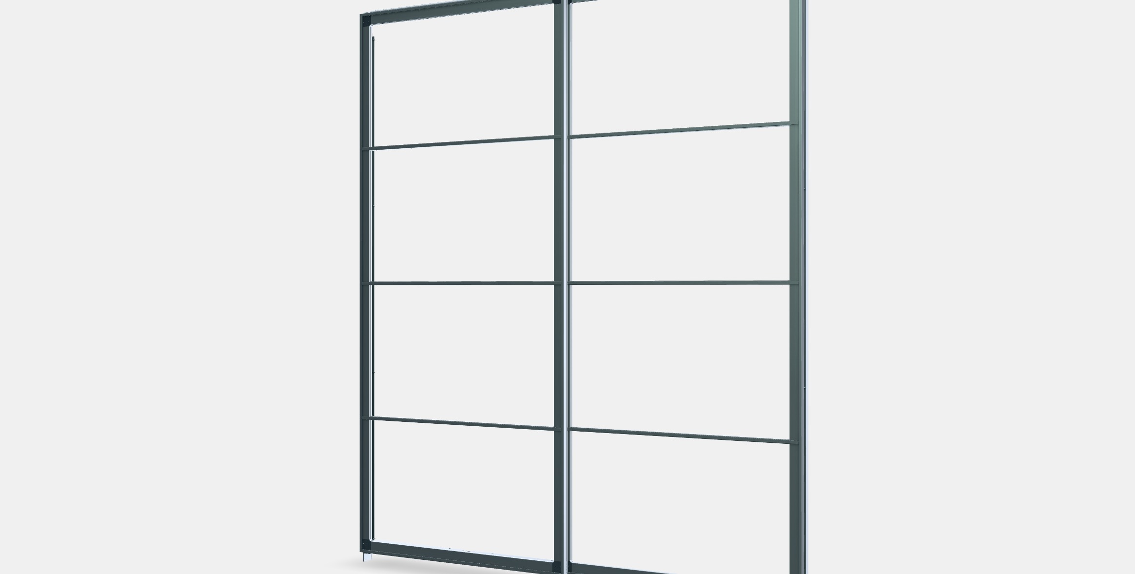 PAX Pair of sliding door frames w rail 4 Low-poly 3D model_13