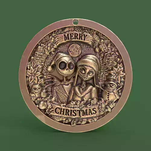 jack and sally christmas decor  3D print model