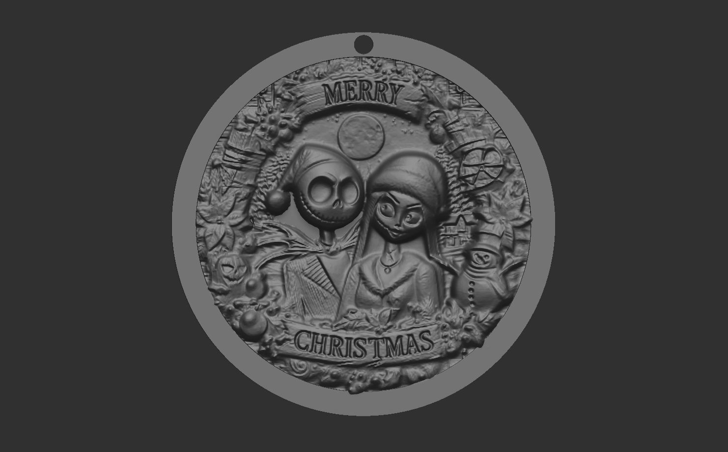 jack and sally christmas decor  3D print model_12