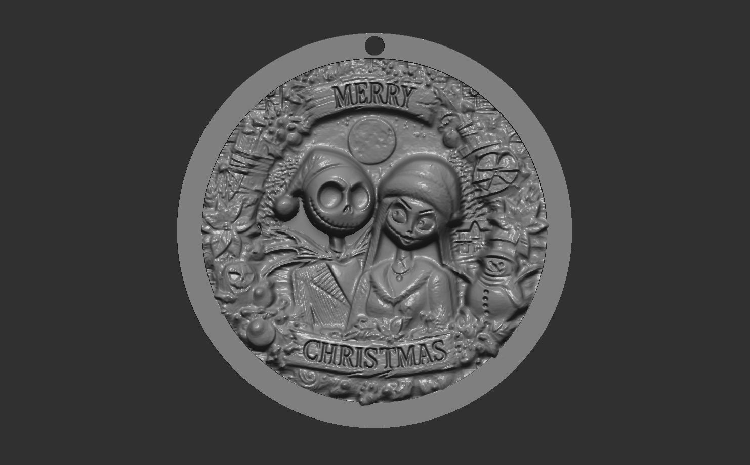 jack and sally christmas decor  3D print model_4