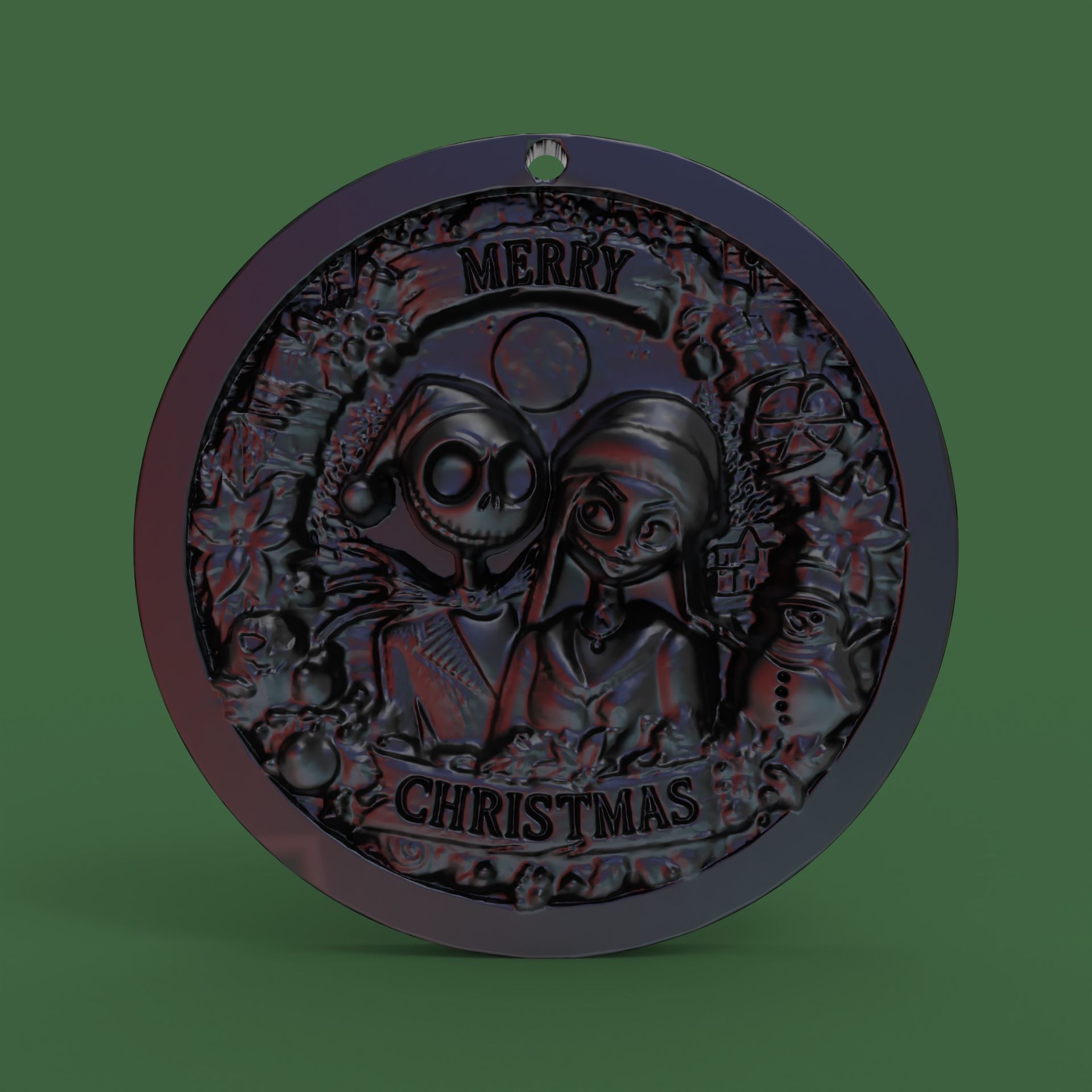 jack and sally christmas decor  3D print model_2