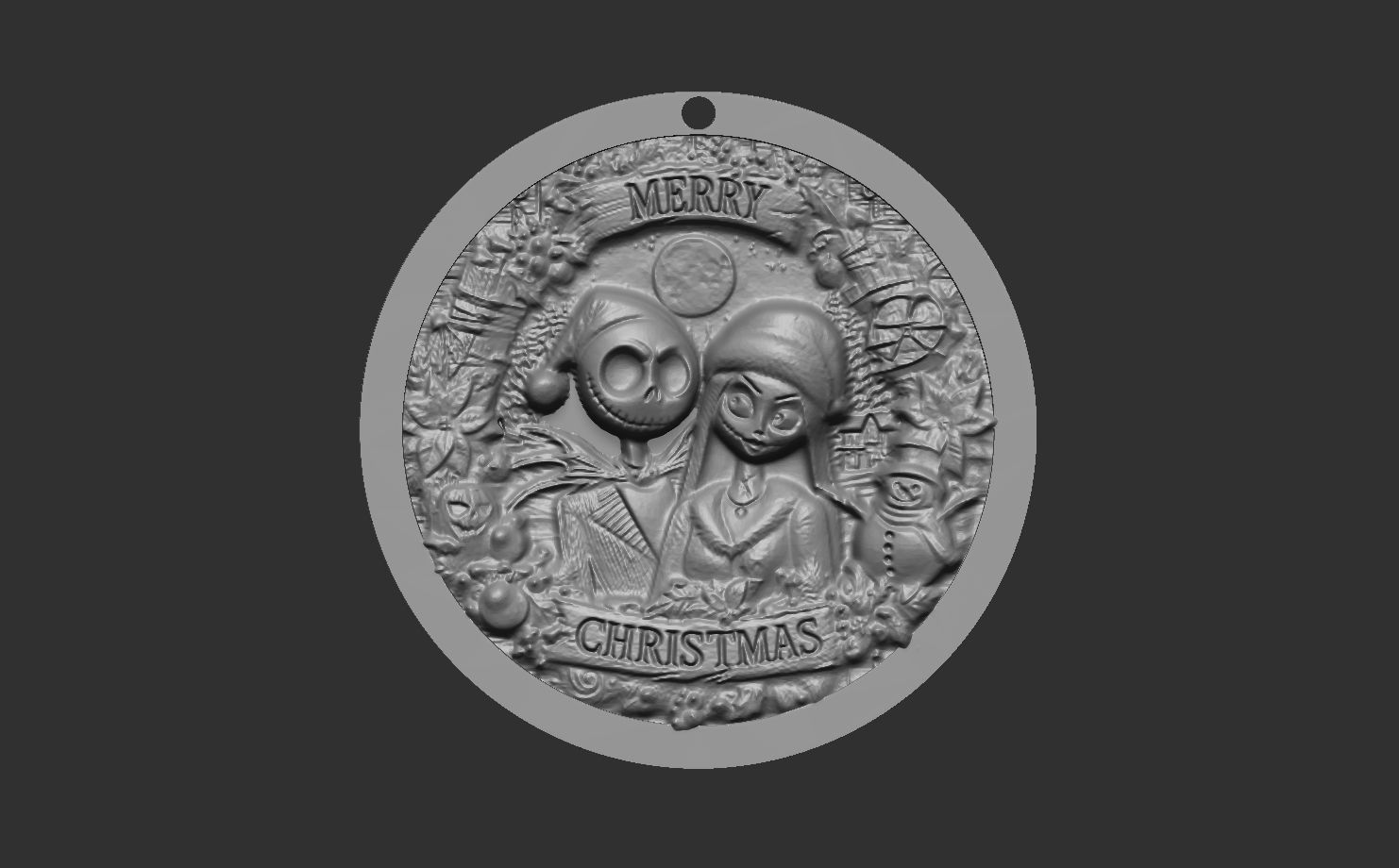 jack and sally christmas decor  3D print model_13