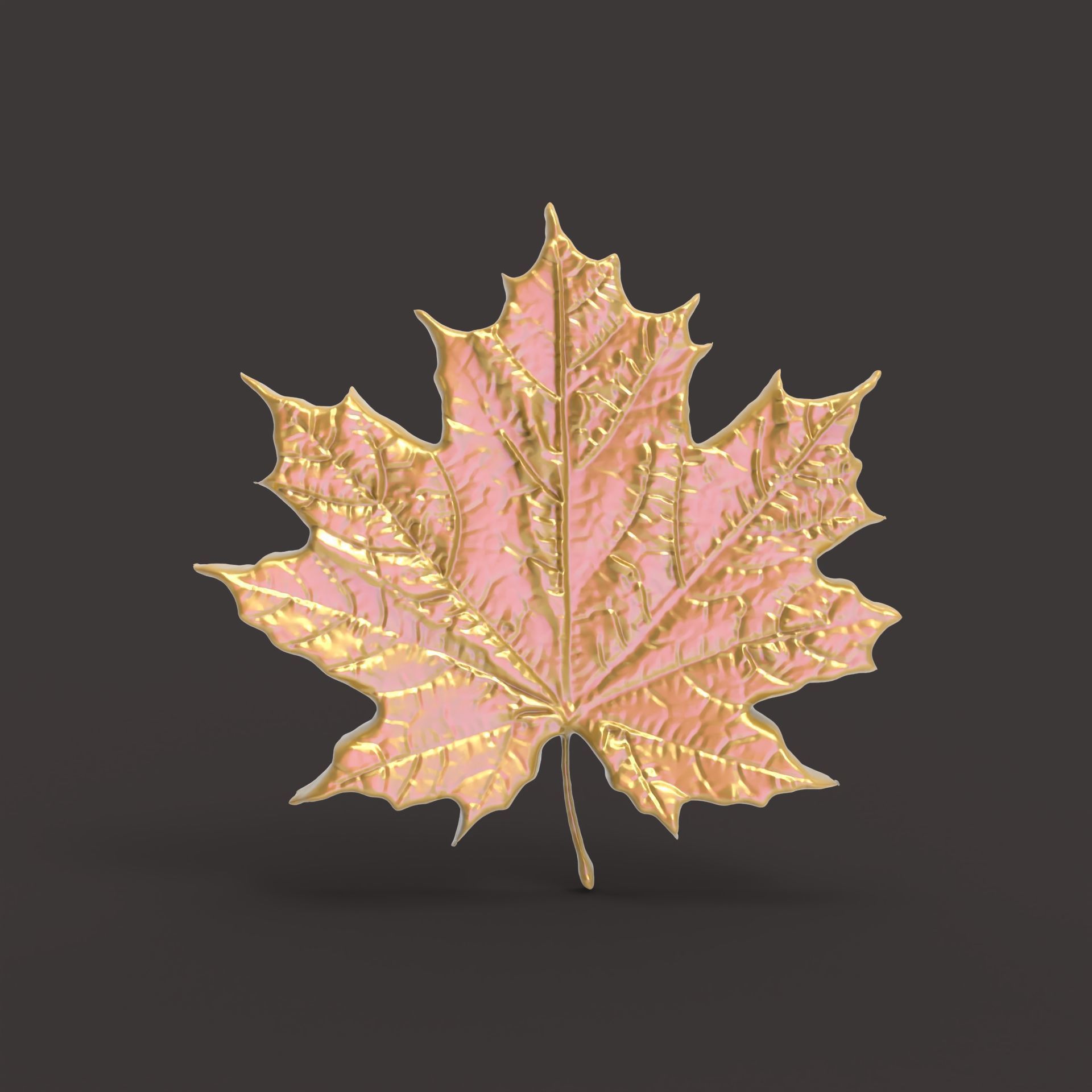pumpkin leaf cnc  3D print model_1