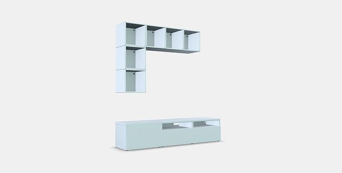 BESTA - EKET Cabinet combination for TV Low-poly 3D model