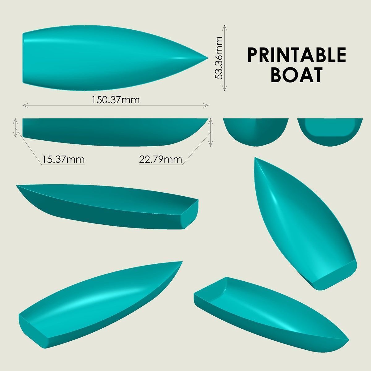 Printable Boat 3D print model_3