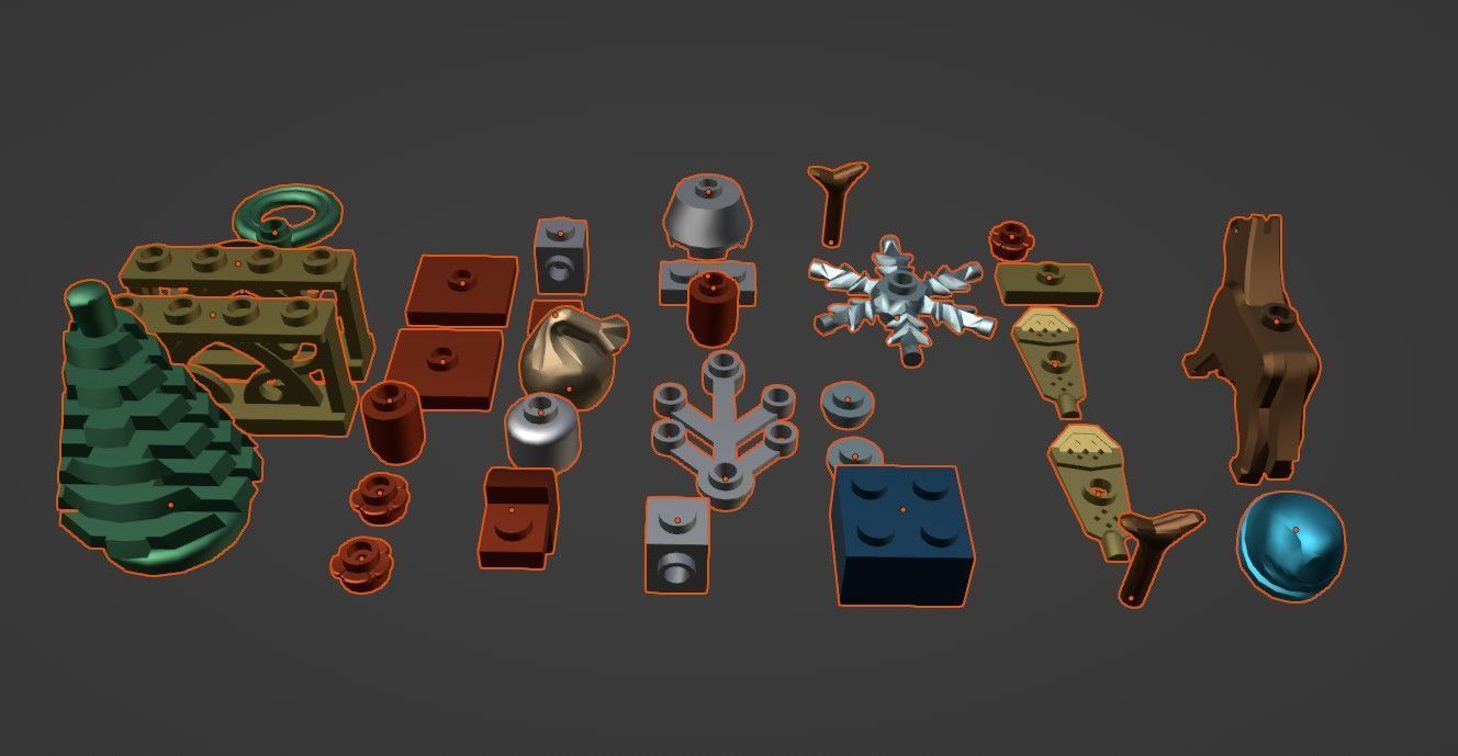 PixelBricks3D - Lego Christmas Accessories Collection  3D print model_1