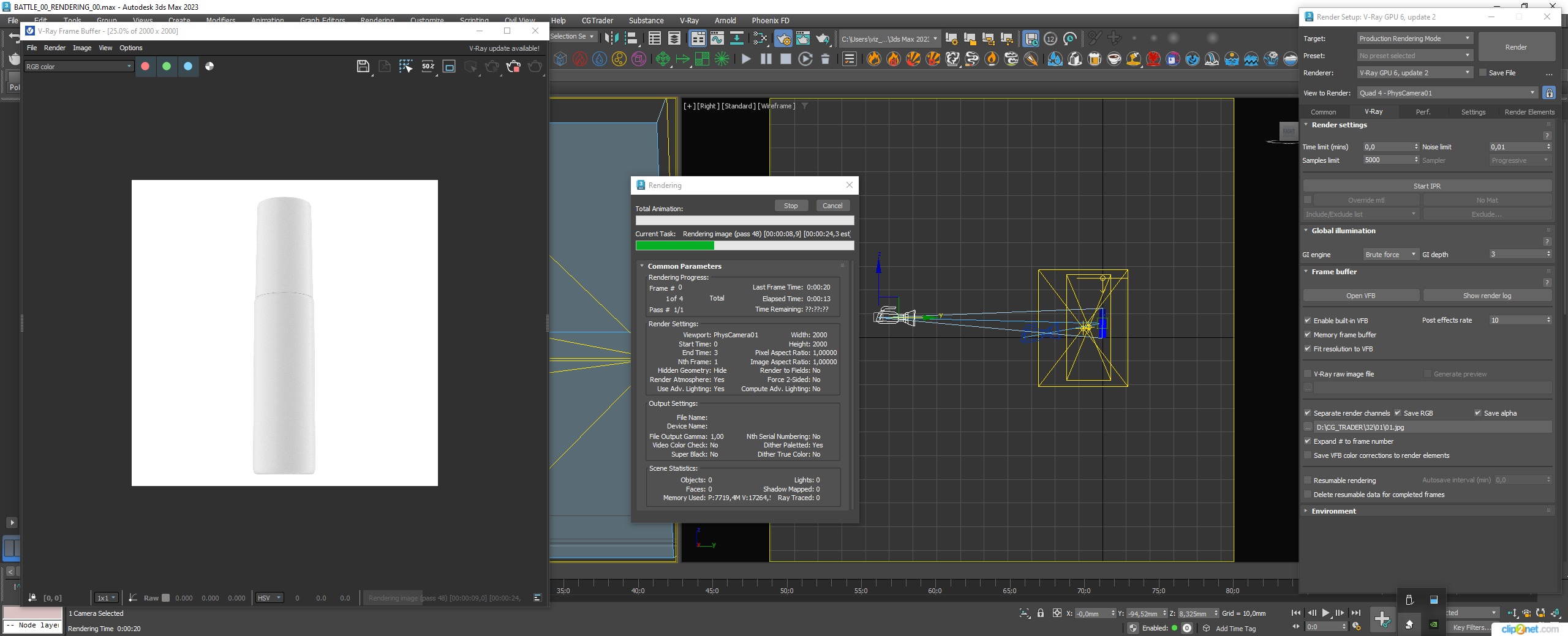 Scene with a 3D model of a plastic bottle Roller Bottle Max 3D model_16