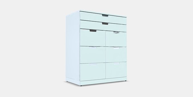 NORDLI Chest of 8 drawers 6 Low-poly 3D model