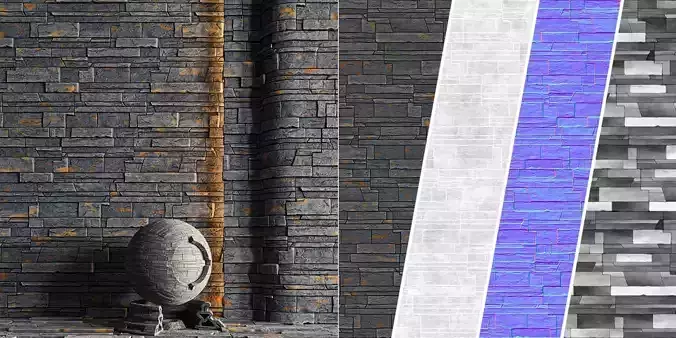 H85 Slate Stone - PBR - 4K - Seamless