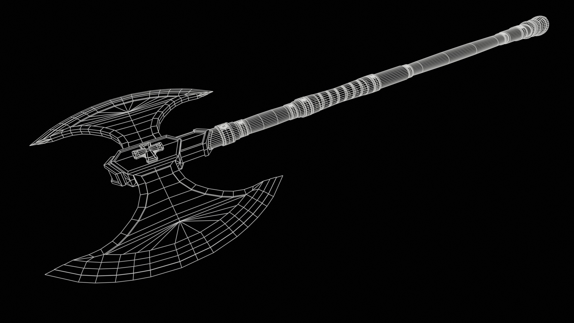 Vehemence - Inquisitor Battle Axe Low-poly 3D model_5