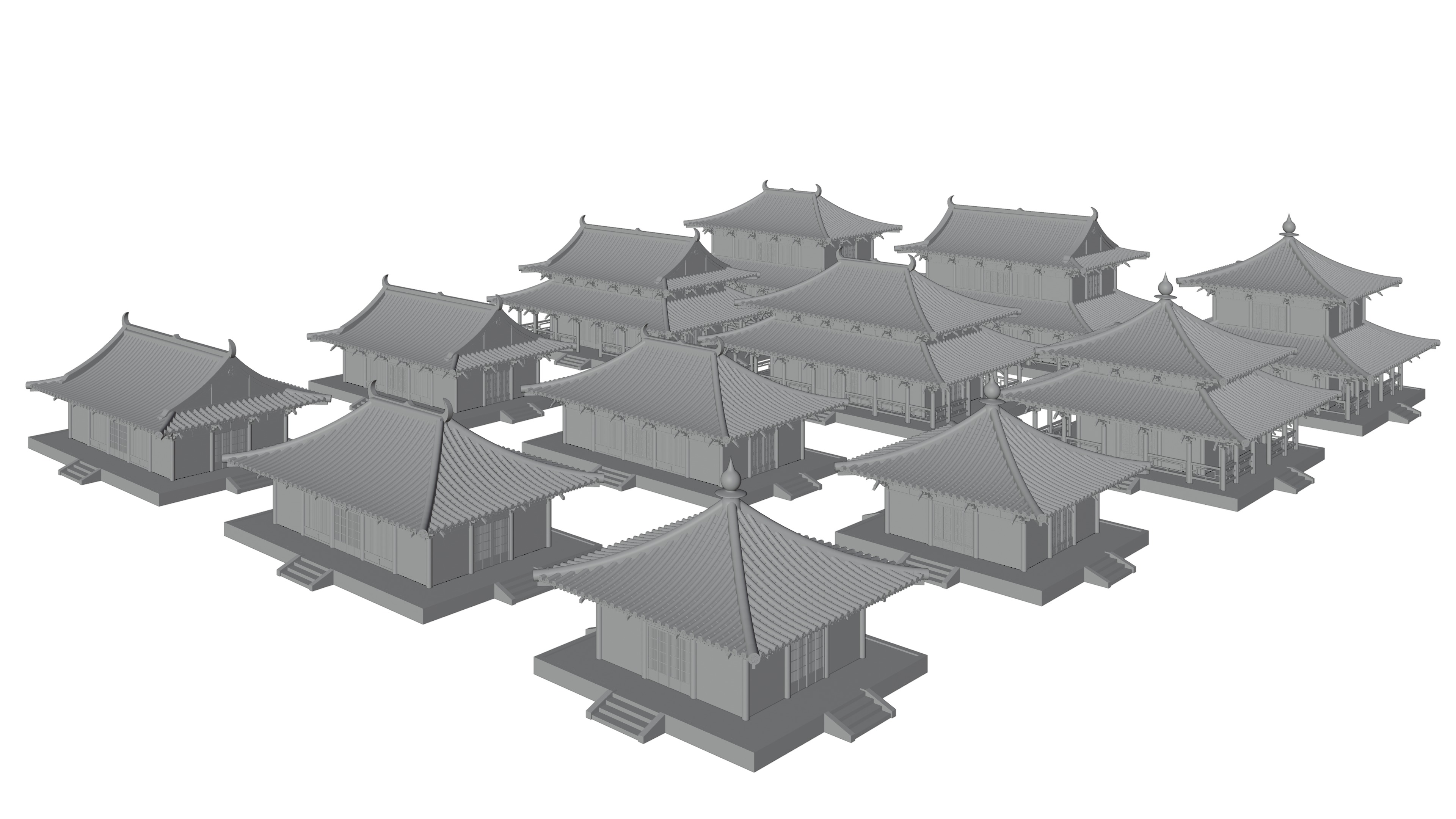 Traditional Japanese Architecture Pack 3D model_1