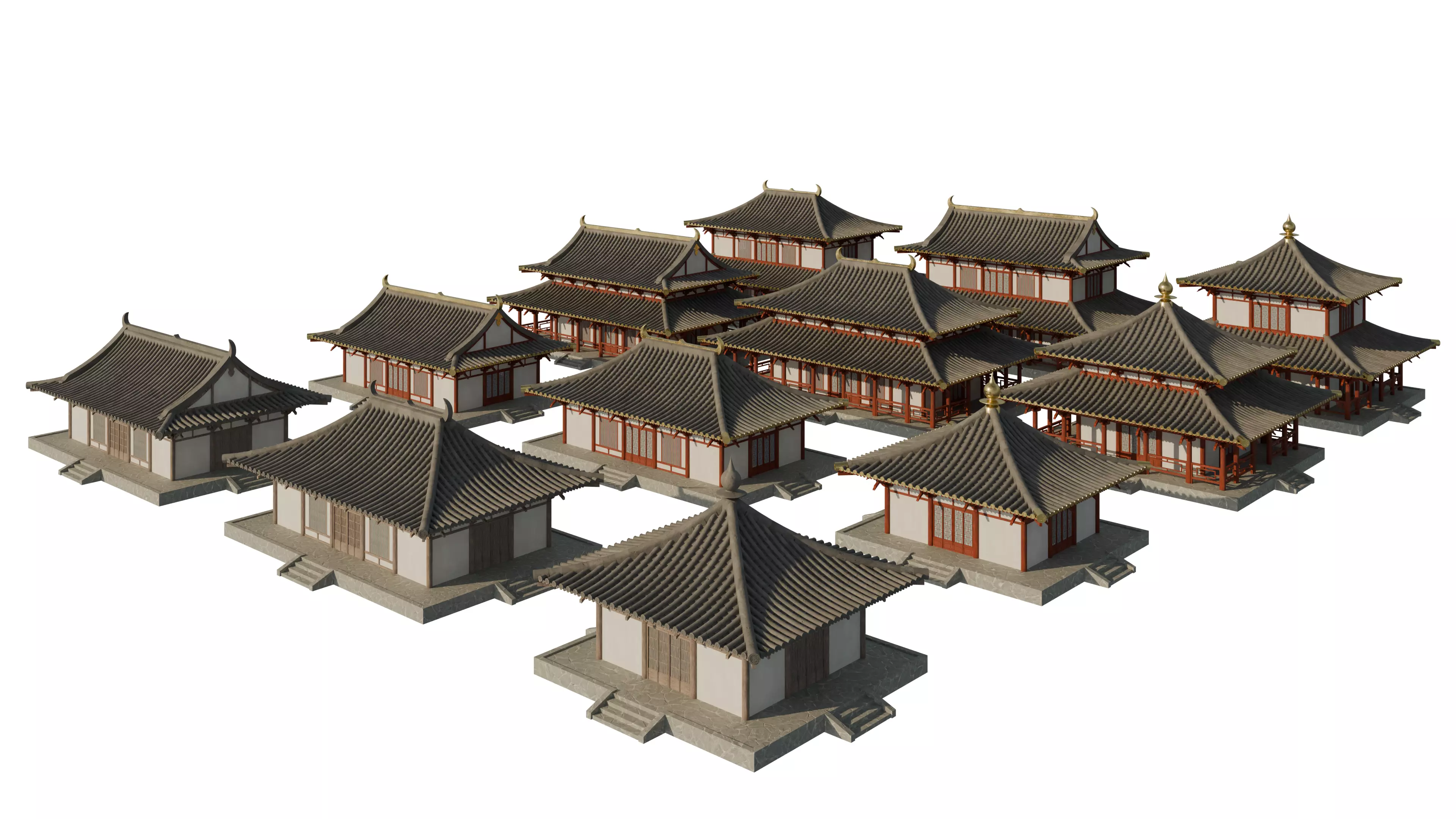 Traditional Japanese Architecture Pack 3D model_0