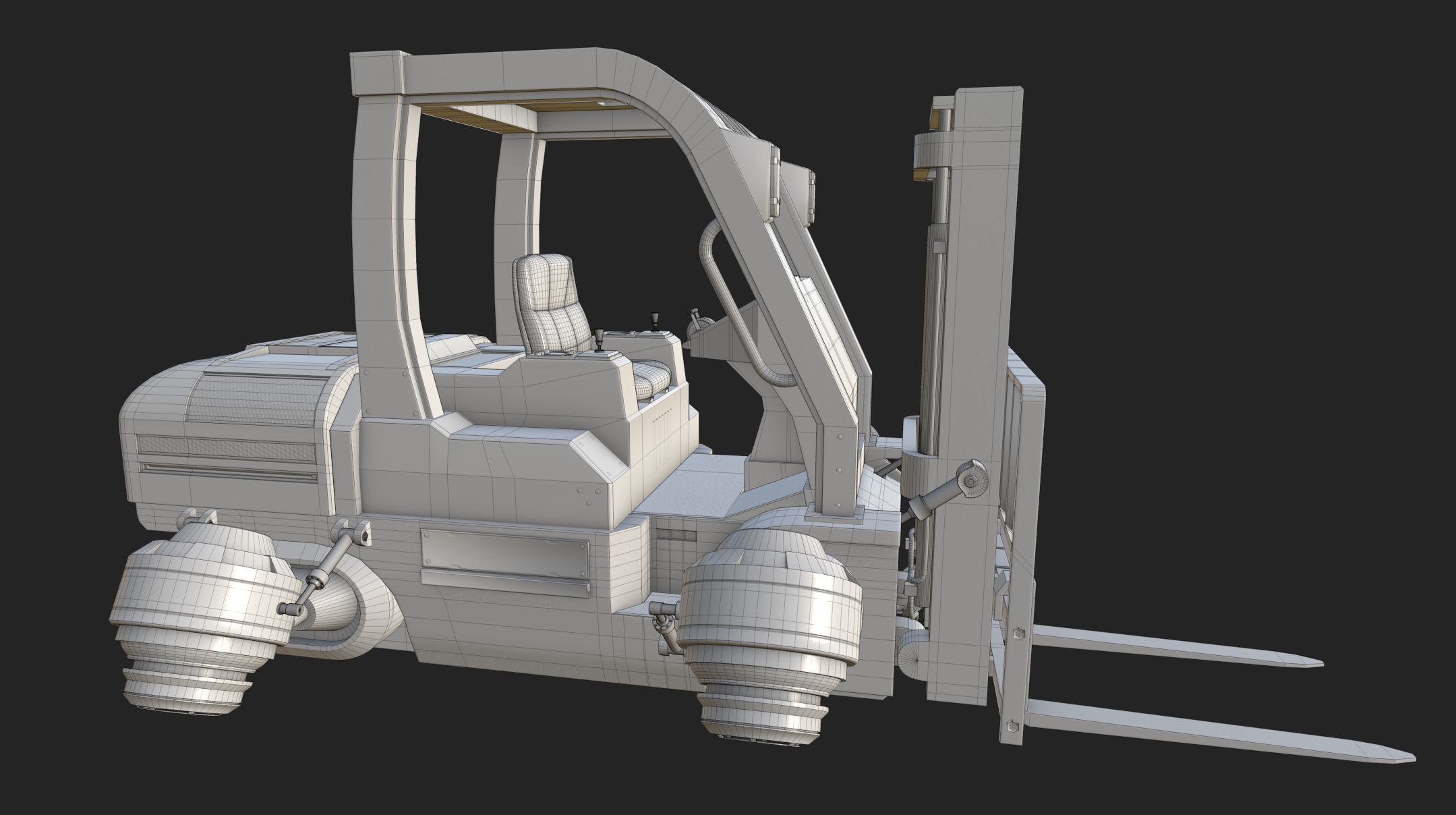 Scifi HoverForklift Low-poly 3D model_9