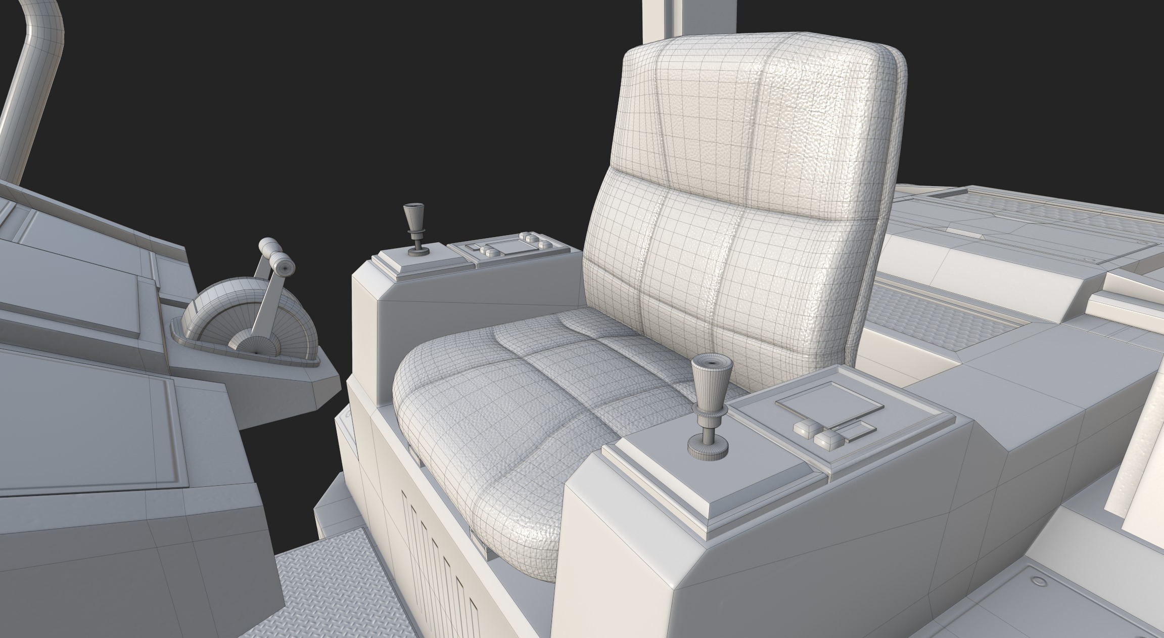 Scifi HoverForklift Low-poly 3D model_11