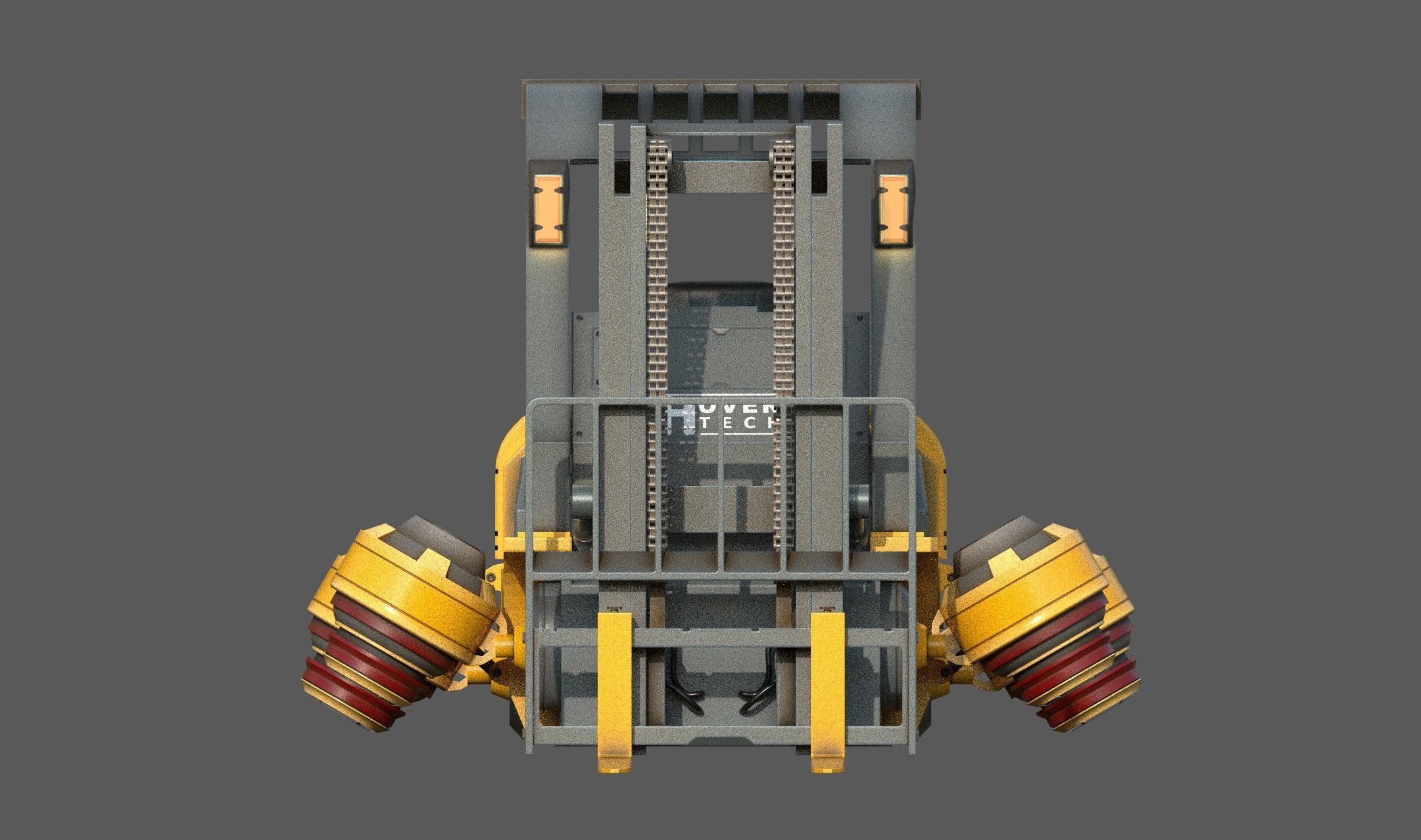 Scifi HoverForklift Low-poly 3D model_6