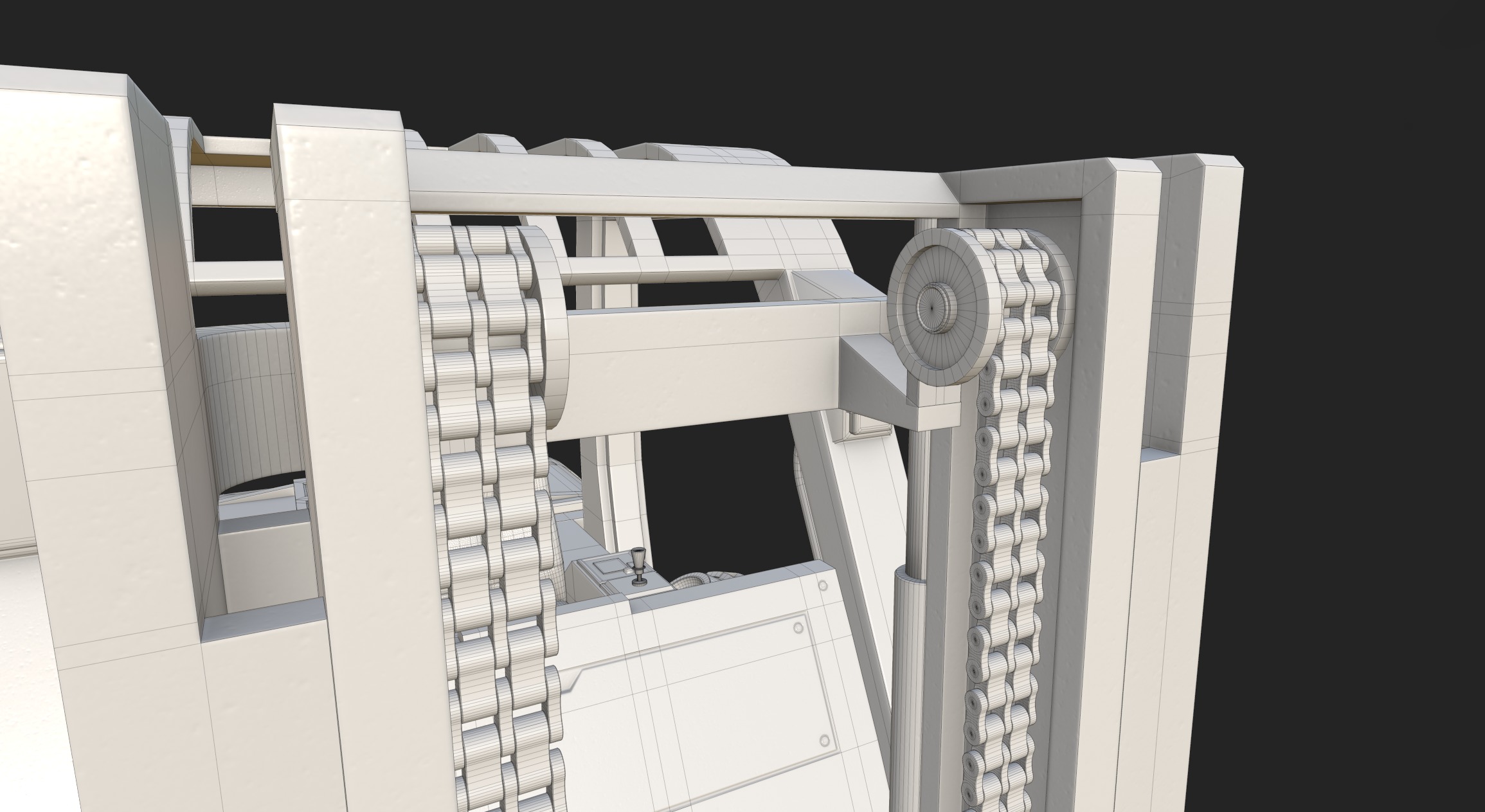 Scifi HoverForklift Low-poly 3D model_10