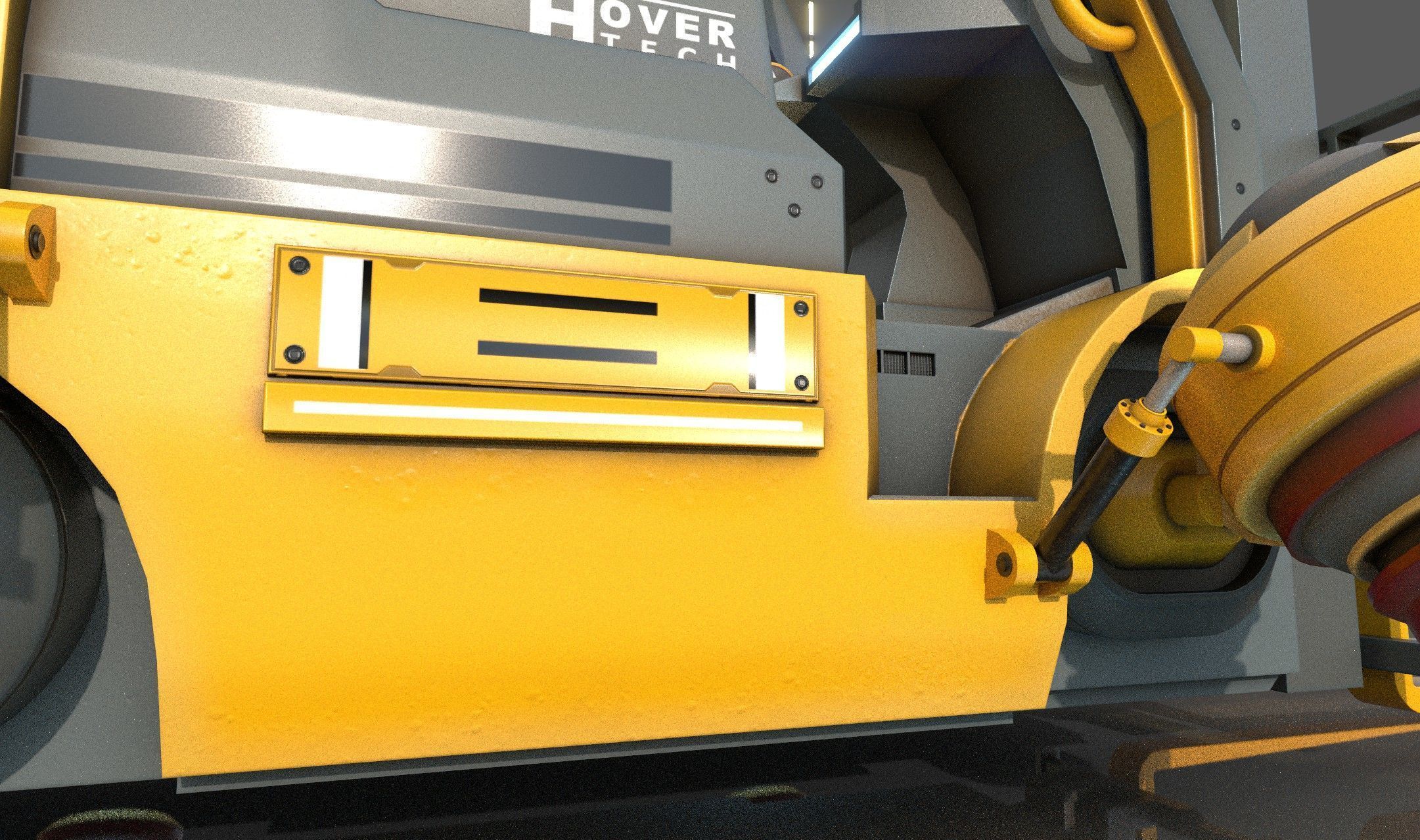 Scifi HoverForklift Low-poly 3D model_2