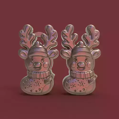 christmastree deersock decor  3D print model