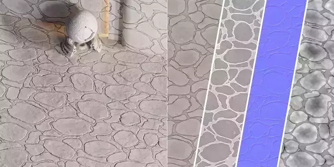 H94 Stone Field - PBR - 4K - Seamless