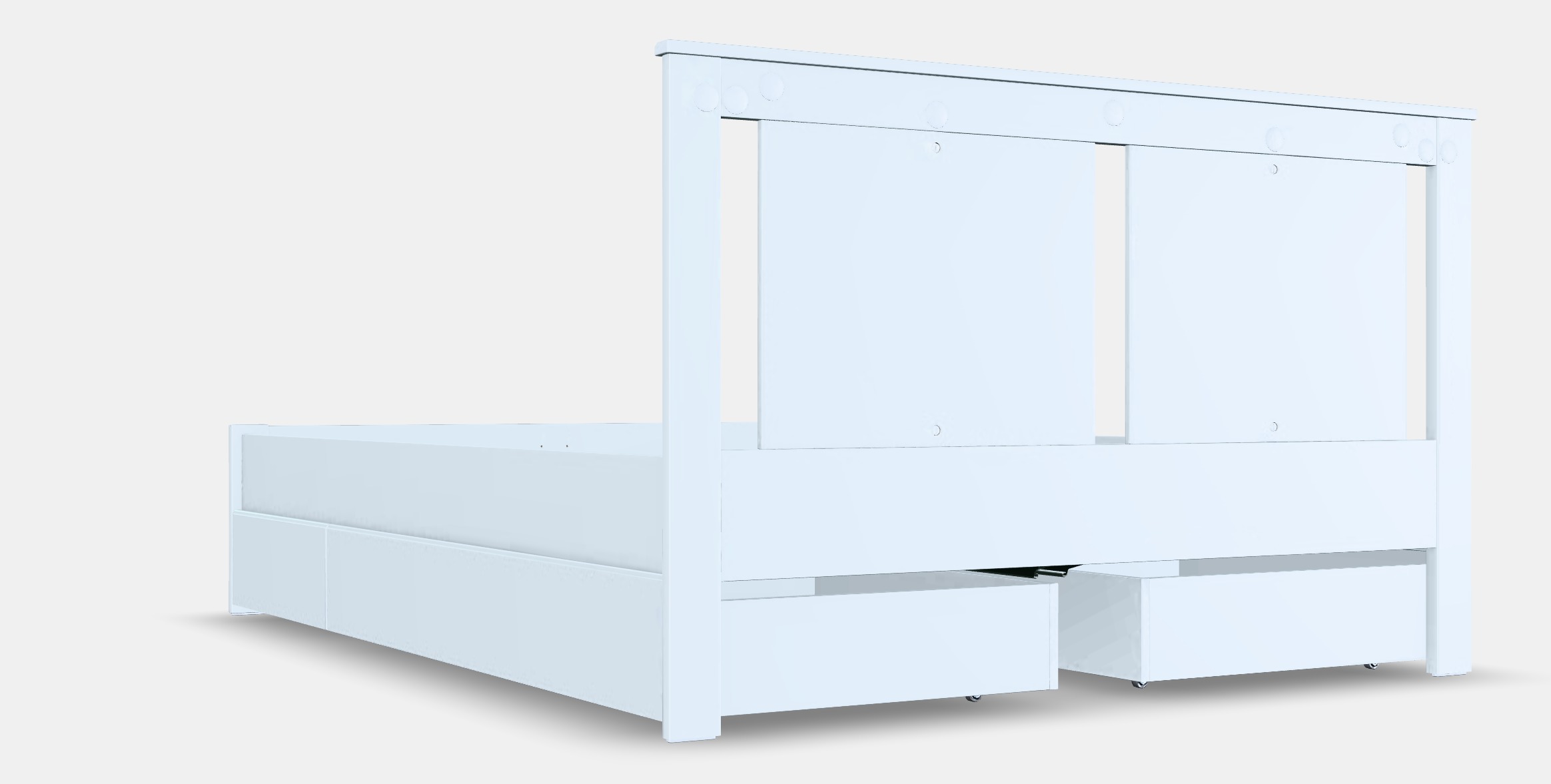 SONGESAND Bed frame with 4 storage boxes 6 Low-poly 3D model_2